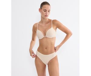 Push-up-BH TRIUMPH "Pure Micro", Damen, Gr. 80, Cup D, cameo beige, Microtouch, Obermaterial: 47% Polyamid, 35% Polyester, 18% Elasthan, Basic, BHs Push-up-BH, nahezu unsichtbar, weich, Multiway-Träge
