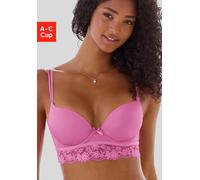 Push-up-BH VIVANCE "Anisa", Damen, Gr. 75, Cup B, pink, Microtouch, Obermaterial: 60% Polyamid, 35% Polyester, 5% Elasthan, BHs Push-up-BH, mit Bügel und Spitze entlang der Unterbrust, sexy Dessous (1