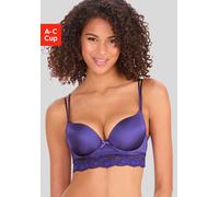 Push-up-BH VIVANCE "Anisa", Damen, Gr. 75, Cup C, lila, Microtouch, Obermaterial: 60% Polyamid, 35% Polyester, 5% Elasthan, BHs Push-up-BH, mit Bügel und Spitze entlang der Unterbrust, sexy Dessous (1