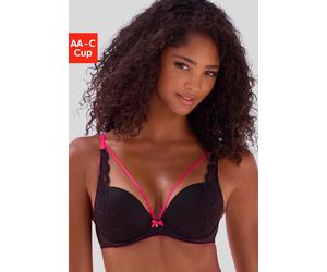 Push-up-BH VIVANCE, Damen, Gr. 75, Cup A, schwarz, Spitze, Obermaterial: 73% Polyamid, 17% Polyester, 10% Elasthan, BHs Push-up-BH, mit Bügel mit dekorativen, elastischen Zierbändern, sexy Dessous (11