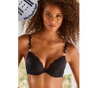Push-up-BH VIVANCE, Damen, Gr. 80, Cup B, schwarz, Microtouch, Obermaterial: 90% Polyamid, 10% Elasthan, BHs Push-up-BH, mit 3 Trägern (Wechselträger) zum Austauschen, sexy Dessous, Sommer (24313917-8