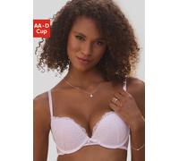 Push-up-BH VIVANCE, Damen, Gr. 85, Cup AA, weiß, Microtouch, Obermaterial: 60% Polyamid, 35% Polyester, 5% Elasthan, BHs Push-up-BH, rundherum mit floraler Spitze, Dessous (73928603-85) weiß