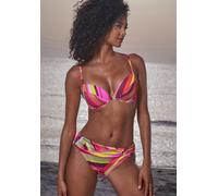 Push-Up-Bikini BRUNO BANANI, Damen, Gr. 40, Cup A, orange (orange bedruckt), Obermaterial: 80% Polyester, 20% Elasthan. Futter: 100% Polyamid, bedruckt, Bikini-Sets, mit edlem Zierring (90267930-40) o