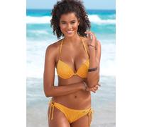 Push-Up-Bikini BUFFALO, Damen, Gr. 34, Cup C, gelb, Polyamid, Strukturmuster, Bikini-Sets, mit modischer Struktur (37458159-34) gelb