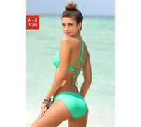 Push-Up-Bikini BUFFALO, Damen, Gr. 42, Cup B, grün (mint), Polyamid, Flechtoptik, unifarben, Bikini-Sets, mit geflochtenem Rückendetail (501951-42) mint
