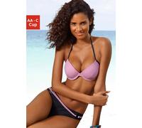 Push-Up-Bikini-Top BUFFALO "Florida" Gr. 42, Cup B, rosa (rosa, schwarz) Damen Bikini-Oberteile (498083-42) rosa, schwarz
