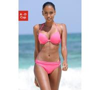 Push-Up-Bikini-Top BUFFALO "Happy", Damen, Gr. 40, Cup C, rosa, Microfaser, Polyamid, unifarben, Bikini-Oberteile, in mehreren Trendfarben (505560-40) rosa