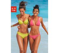 Push-Up-Bikini-Top BUFFALO "Happy", Damen, Gr. 40, Cup D, gelb, Microfaser, Polyamid, unifarben, Bikini-Oberteile, in mehreren Trendfarben (505935-40) gelb