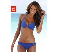 Push-Up-Bikini-Top BUFFALO "Happy", Damen, Gr. 42, Cup B, blau, Microfaser, Polyamid, unifarben, Bikini-Oberteile, in mehreren Trendfarben (505498-42) blau