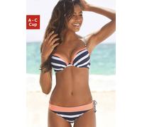 KangaROOS Damen Push-up Top navy / apricot / weiß, Größe 38, 3672225 Navy / Apricot / Weiß 75