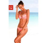 Push-Up-Bikini-Top SUNSEEKER "Ditsy", Damen, Gr. 40, Cup C, orange (orange, bedruckt), Microfaser, Polyamid, geblümt, Bikini-Oberteile, mit Häkelkante (32080704-40) orange, bedruckt