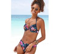 Push-Up-Bikini-Top SUNSEEKER "Modern", Damen, Gr. 42, Cup B, blau (marine, bedruckt), Polyamid, bedruckt, floral, Bikini-Oberteile, mit Blumenprint (83264041-42) marine, bedruckt