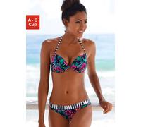 Push-Up-Bikini-Top VENICE BEACH "Summer" Gr. 36, Cup B, blau (marine, bedruckt) Damen Bikini-Oberteile (606485-36) marine, bedruckt