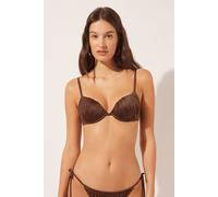 Push-up-bikinioberteil Shiny Satin Braun 2