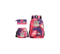 Pusheen 3 stücke Sets Rucksack Mochila Kinder Kapazität Taschen Starry sky