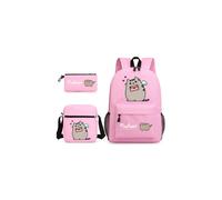 Pusheen 3-teiliges Set Rucksack Mochila Kinder Kapazität Taschen rosa