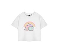 Pusheen Damen Cropped T-Shirt | Grafik-T-Shirt Kurzarm-Top-Optionen | Niedliche Katze Cartoon Kleidung | Bequemes Casual Wear Print Shirt für Damen