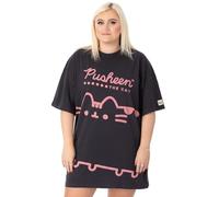 Pusheen Die Katze Oversized T-Shirt Kleid Damen Damen | Erwachsene Cartoon Tier Tabby Katze Outfit | Anthrazit rosa Geschenke