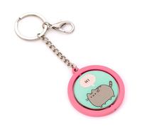 Pusheen Schlüsselanhänger Hi & Bye drehbar – rosa und grün – silberfarben – Einheitsgröße