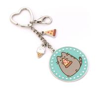 Pusheen Die Katze Pizza Schlüsselanhänger mit Mini-Charms, blau, One size