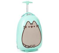 Pusheen The Cat Koffer Kinder | Mädchen Jugendliche Mintgrün Kleines Handgepäck mit Hartschale und ausziehbarem Griff für den Urlaub | Lächelnde Cartoon-Katzen-Merchandise