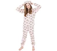 Pusheen The Cat Onesie für Mädchen | Kinder Teens Rosa Braun ODER Charakteroptionen Katze Pyjamas | Sherpa Fleece Kapuze mit Reißverschluss
