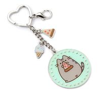 Pusheen Die Katze Pizza Schlüsselanhänger mit Mini-Charms, blau, One size