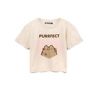 Pusheen the Cat Pushen Cropped T-Shirt Damen Ladies Tabby Katze Purrfect Cream Top Kleidung