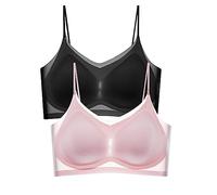 Pushup BH, Damen-BH Mit Seitlicher Schnalle Spitzenrand Ohne BüGel Nahtloser Raffung Und AnpassungsmöGlichkeiten Ideal FüR Yoga Und Schlafen (GrößE L)