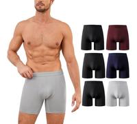 PUTUO Lange Boxershorts für Herren aus Bambusfaser: Superweich & Atmungsaktiv Unterwäsche - Ohne Etikett 3D Frontdesign Retroshorts Unterhosen für Maenner 6er Pack,Multipack-a,4XL