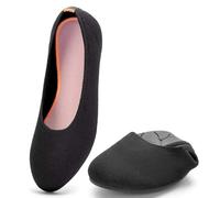 Puxowe Damen Ballerina Runde Zehe Stricken Flache Schuhe Komfort Weich Slip On Ballerina Walking Flats Schuhe für Frauen Niedriger Keil Lässig 37.5 EU Black/Orange