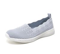 Puxowe Damen Slip On Sneaker Leichte Atmungsaktiv Sportschuhe Turnschuhe Bequem Freizeitschuhe Walking Schuhe Outdoor Fitness 38.5 EU Light Gray