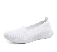Puxowe Damen Slip On Sneaker Leichte Atmungsaktiv Sportschuhe Turnschuhe Bequem Freizeitschuhe Walking Schuhe Outdoor Fitness 36（36（35.5）） EU White