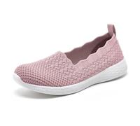 Puxowe Damen Slip On Sneaker Leichte Atmungsaktiv Sportschuhe Turnschuhe Bequem Freizeitschuhe Walking Schuhe Outdoor Fitness 37(36.5) EU Pink Weit