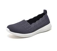 Puxowe Damen Slip On Sneaker Leichte Atmungsaktiv Sportschuhe Turnschuhe Bequem Freizeitschuhe Walking Schuhe Outdoor Fitness 36（35.5） EU Deep Gray