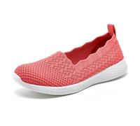Puxowe Damen Slip On Sneaker Leichte Atmungsaktiv Sportschuhe Turnschuhe Bequem Freizeitschuhe Walking Schuhe Outdoor Fitness 39 EU Coral Red