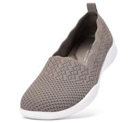 Puxowe Damen Wanderschuhe Leichtgewichtige Strick Slip on Mesh Bequeme Barfuß Minimalistische Sneakers Low Top Deep Khaki 2406 EU 38
