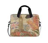 PUXUQU Jahrgang Britisch UK London Big Ben Laptoptasche 15.6 Zoll Laptop Tasche Aktentasche Hülle Notebooktasche Handtasche Schulter Tasche für Uni Arbeit Business