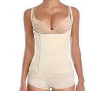 PUYYDS Frauen Colombianas Taillentrainer Bodysuit Bauchkontrolle Shapewear Reißverschluss Offene Büste Ganzkörperformer Slim Butt Lifter Body Girdle