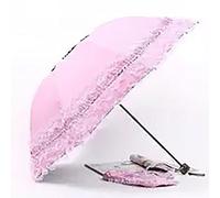 PUYYDS Spitzen-Frauen-Regen-Regenschirm-Sonnenschirm Paraguas Mujer Schwarzer Sonnenschirm, der Princess guarda chuva invertido UV-Schutz-Dekoration faltet