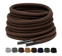 Puzeam 2 Paar Arbeit Schnürsenkel - 4 mm Runde Outdoor Wandern Schuhe Schnürsenkel - Starke für Turnschuhe Braun 180