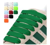 Puzeam 2 Paar Flache Schnürsenkel, 15 mm Breit, Ersatz, Reißfest Schuhbänder für Sneaker und Turnschuhe, Sportschuhe Grün 100