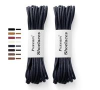 Puzeam 2 Paar Runde Business Schnürsenkel - 3 mm dünn gewachste Schuhbänder ideal für Anzugschuhe, Lederschuhe, Herrenschuhe, Oxford, Damen und Herren Ersatzschnürsenkel - Marineblau 100