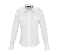 PW310 Premier Workwear Damen Piloten Bluse langarm White 36 (8)
