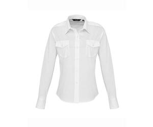 PW310 Premier Workwear Damen Piloten Bluse langarm White 52 (24)