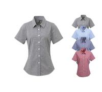 PW321 Premier Workwear Damen Bluse Vichy-Muster kurzarm Red S