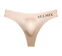 PWMENLK Herren-Slip, Unterwäsche, Eisseide, durchsichtig, sexy Unterhose, Sport, Buchstaben, Tanga, Unterwäsche, nahtloser Tanga, Bikini, hautfarben, Medium