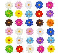 PXBSNB 30 Stück Patches zum Aufbügeln Blumen, Stickerei Flicken zum Aufbügeln Kinder, Gänseblümchen Aufnäher zum Aufbügeln, Klein Bügelbild Erwachsene für Jeans Jacke Hut DIY Dekorative(Bunt)