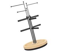 Pyasuye Schmuckständer Aus Metall Und Holz Mit Stabiler Drehbarer Basis Für Boutique Geschäfte Ausstellungsregal Für Halsketten Und Armbänder Elegante Drehbare Schmuckvitrine