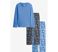 Pyjama (3-tlg.Set) aus reiner Baumwolle 56/58 (3XL)